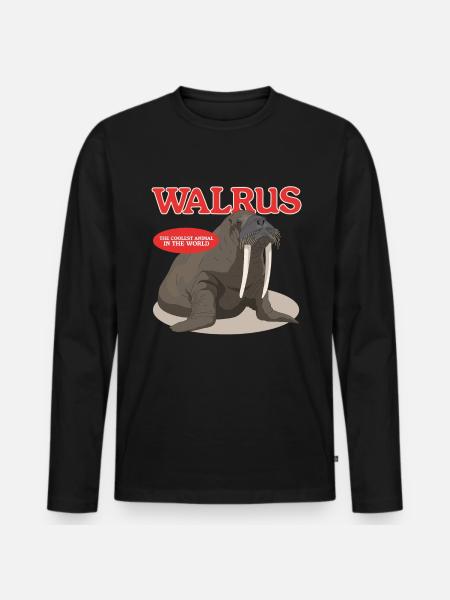 Walrus Walrus Walrus Walrus Gift - Men's Premium Organic Long Sleeve Shirt - black