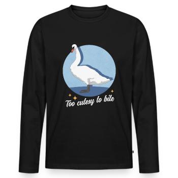 Schwan Schwäne Schwanenliebhaber Geschenk - Männer Premium Bio Langarmshirt - Schwarz - Vorne - Nico (187cm)