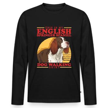 English Springer Spaniel Dog Owner Gift - Men's Premium Organic Long Sleeve Shirt - black - Front - Nico (187cm)