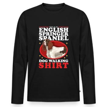 English Springer Spaniel Dog Owner Gift - Men's Premium Organic Long Sleeve Shirt - black - Front - Nico (187cm)