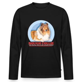 Collie Dogs Longhair Collie Gift - Men's Premium Organic Long Sleeve Shirt - black - Front - Nico (187cm)