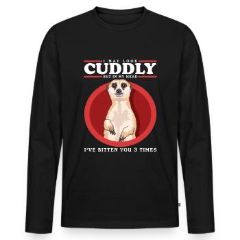 Suricate Drôle Cadeau de Suricate - T-shirt manches longues Premium bio Homme - noir - Devant - Nico (187cm)