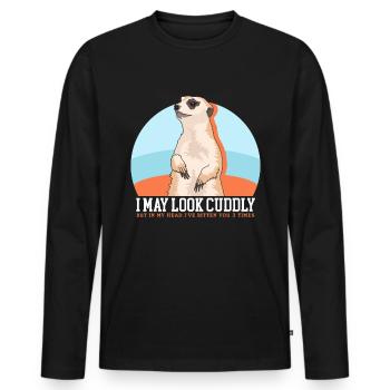 Suricate Cadeaux amusants de suricate - T-shirt manches longues Premium bio Homme - noir - Devant - Nico (187cm)