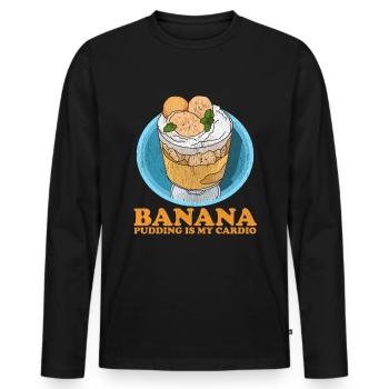 Bananenpudding Bananen Pudding Geschenk - Männer Premium Bio Langarmshirt - Schwarz - Vorne - Nico (187cm)