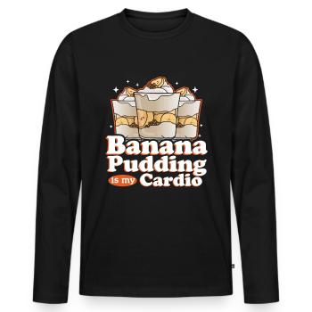 Bananenpudding Bananen-Pudding Geschenk - Männer Premium Bio Langarmshirt - Schwarz - Vorne - Nico (187cm)