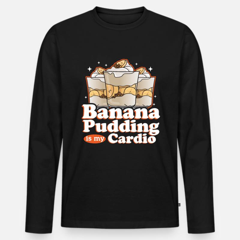 Bananenpudding Bananen-Pudding Geschenk - Männer Premium Bio Langarmshirt - Schwarz