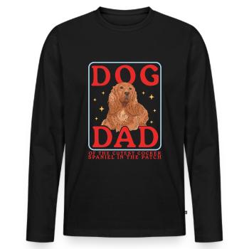 Cocker Spaniel Dad Cocker Spaniel Cadeau - T-shirt manches longues Premium bio Homme - noir - Devant - Nico (187cm)