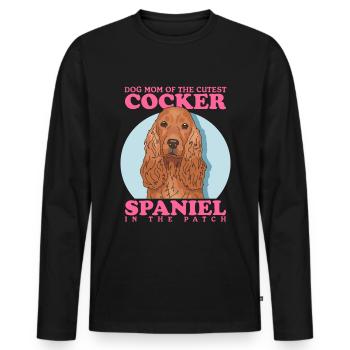 Cocker Spaniel Maman Cocker Spaniel Cadeau - T-shirt manches longues Premium bio Homme - noir - Devant - Nico (187cm)