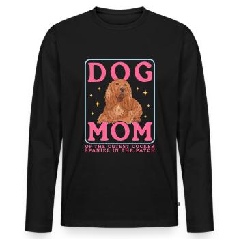 Cocker Spaniel Maman Cocker Spaniel Cadeau - T-shirt manches longues Premium bio Homme - noir - Devant - Nico (187cm)