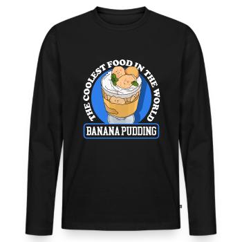 Bananenpudding Bananen Pudding Geschenk - Männer Premium Bio Langarmshirt - Schwarz - Vorne - Nico (187cm)