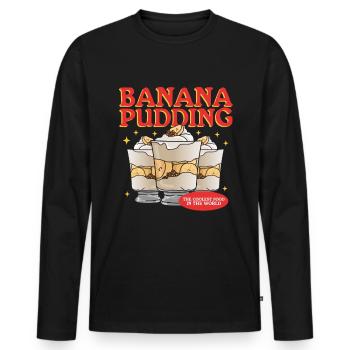 Bananenpudding Bananen-Pudding Geschenk - Männer Premium Bio Langarmshirt - Schwarz - Vorne - Nico (187cm)