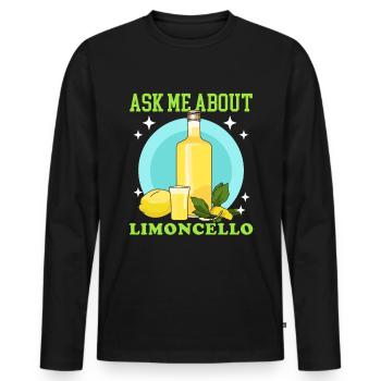 Liqueur de limoncello de citrons cadeau - T-shirt manches longues Premium bio Homme - noir - Devant - Nico (187cm)