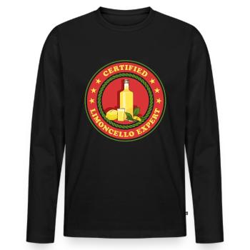 Limoncello Experte Likör aus Zitronen Geschenk - Männer Premium Bio Langarmshirt - Schwarz - Vorne - Nico (187cm)