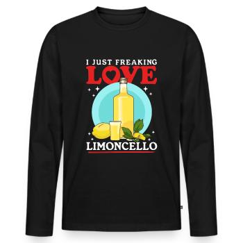 Limoncello Likör Zitronen Geschenk - Männer Premium Bio Langarmshirt - Schwarz - Vorne - Nico (187cm)
