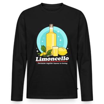 Limoncello Citrons Limoncellos Liqueur Cadeau - T-shirt manches longues Premium bio Homme - noir - Devant - Nico (187cm)
