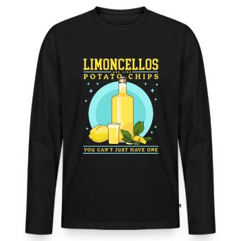 Limoncello Limoncellos | Cadeau de liqueur de citron - T-shirt manches longues Premium bio Homme - noir - Devant - Nico (187cm)