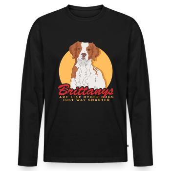 Brittany Epagneul Breton Pointing Dog Gift - Men's Premium Organic Long Sleeve Shirt - black - Front - Nico (187cm)