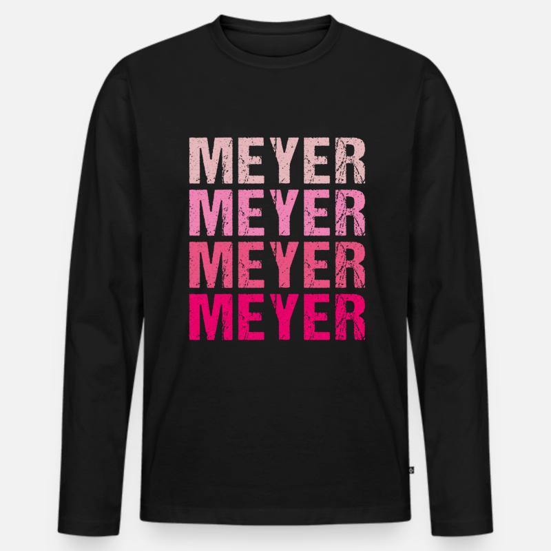 Meyer Familienname Team Retro Geschenkidee - Männer Premium Bio Langarmshirt - Schwarz