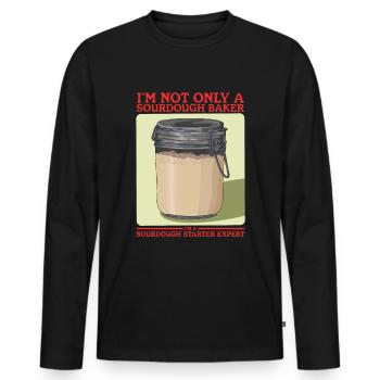 Sourdough Starter Sourdough Bread Gift - Men's Premium Organic Long Sleeve Shirt - black - Front - Nico (187cm)