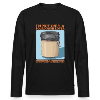 Sourdough Starter Sourdough Bread Baking Gift - Men's Premium Organic Long Sleeve Shirt - black - Front - Nico (187cm)