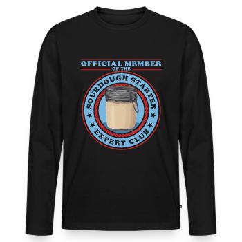 Sourdough Starter | Sourdough Bread Baking Gift - Men's Premium Organic Long Sleeve Shirt - black - Front - Nico (187cm)