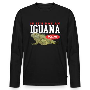 Leguan Reptilien Leguane Eidechse Geschenk - Männer Premium Bio Langarmshirt - Schwarz - Vorne - Nico (187cm)