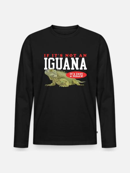 Iguana Reptile Iguanas Lizard Gift - Men's Premium Organic Long Sleeve Shirt - black