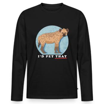 Hyena Hyena Spotted Hyena Gift - Men's Premium Organic Long Sleeve Shirt - black - Front - Nico (187cm)