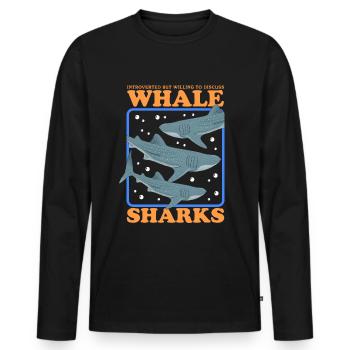 Requin-baleine Requin-baleine Requin-baleine Cadeau - T-shirt manches longues Premium bio Homme - noir - Devant - Nico (187cm)