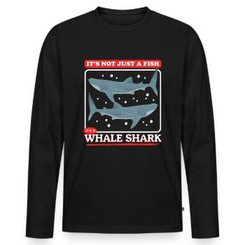 Requin-baleine Requin-baleine Requin-baleine Cadeau - T-shirt manches longues Premium bio Homme - noir - Devant - Nico (187cm)