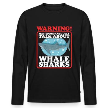 Requin-baleine Cadeau de requin-baleine - T-shirt manches longues Premium bio Homme - noir - Devant - Nico (187cm)