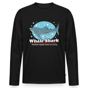 Requin-baleine Requins-baleines | Cadeau cool de requin-baleine - T-shirt manches longues Premium bio Homme - noir - Devant - Nico (187cm)