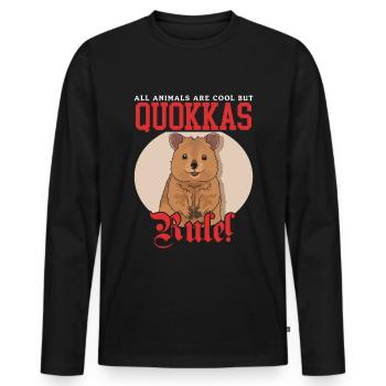Quokka Kurzschwanzkänguru Quokkas Geschenk - Männer Premium Bio Langarmshirt - Schwarz - Vorne - Nico (187cm)