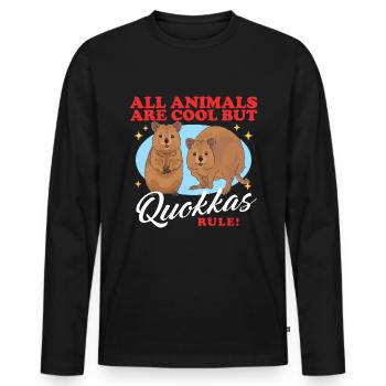 Cadeau de kangourou à queue courte Quokka Kangourou - T-shirt manches longues Premium bio Homme - noir - Devant - Nico (187cm)