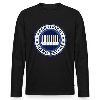 Piano Pianiste Piano Player Piano Gift - T-shirt manches longues Premium bio Homme - noir - Devant - Nico (187cm)
