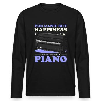 Piano Pianiste Piano Player Piano Gift - T-shirt manches longues Premium bio Homme - noir - Devant - Nico (187cm)
