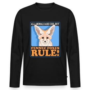 Fennek Wüstenfüchse Fuchs Geschenk - Männer Premium Bio Langarmshirt - Schwarz - Vorne - Nico (187cm)