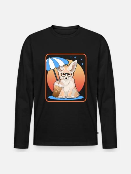 Fennek Wüstenfüchse Fuchs Geschenke - Männer Premium Bio Langarmshirt - Schwarz
