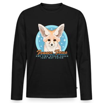 Fennec Renards Cadeaux Renards du Désert - T-shirt manches longues Premium bio Homme - noir - Devant - Nico (187cm)