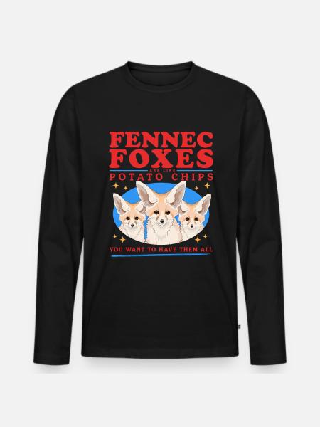 Fennec Desert Foxes Foxes Gifts - Men's Premium Organic Long Sleeve Shirt - black