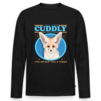 Fennec Renards mignons Renards du désert Cadeaux - T-shirt manches longues Premium bio Homme - noir - Devant - Nico (187cm)