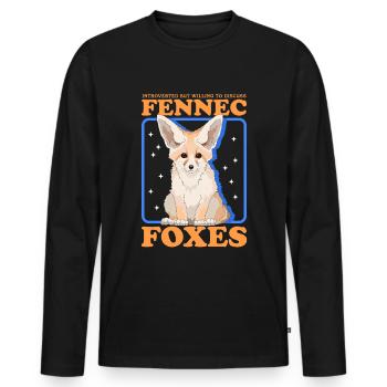 Renards Fennec | Cadeaux mignons de renards du désert - T-shirt manches longues Premium bio Homme - noir - Devant - Nico (187cm)