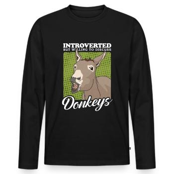 Esel Eselbesitzer Eselliebhaber Eselchen Geschenk - Männer Premium Bio Langarmshirt - Schwarz - Vorne - Nico (187cm)