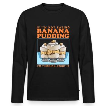 Bananenpudding Bananen-Pudding Geschenk - Männer Premium Bio Langarmshirt - Schwarz - Vorne - Nico (187cm)