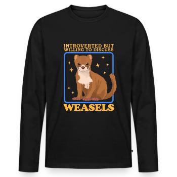 Weasel Mouse Weasel Dwarf Weasel Gift - Men's Premium Organic Long Sleeve Shirt - black - Front - Nico (187cm)