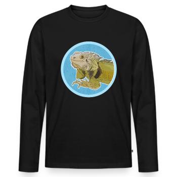 Leguan Reptilien Eidechse Leguane Geschenk - Männer Premium Bio Langarmshirt - Schwarz - Vorne - Nico (187cm)