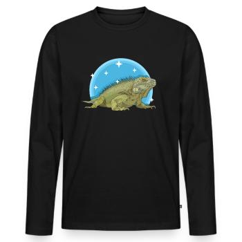 Leguan Eidechse Reptilien Leguane Geschenk - Männer Premium Bio Langarmshirt - Schwarz - Vorne - Nico (187cm)
