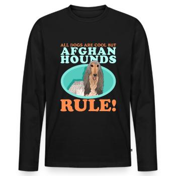 Afghan Greyhound Dog Dog Owner Gift - Men's Premium Organic Long Sleeve Shirt - black - Front - Nico (187cm)