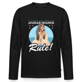 Afghan Greyhound Dog Owner Gift - Men's Premium Organic Long Sleeve Shirt - black - Front - Nico (187cm)