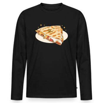 Quesadilla Tortilla Quesadillas Gift - Men's Premium Organic Long Sleeve Shirt - black - Front - Nico (187cm)